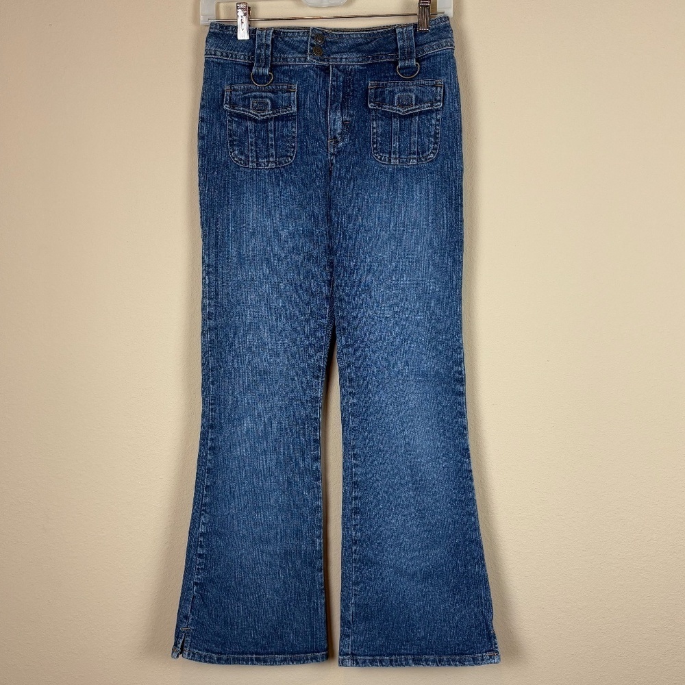 Lee Riders 1990's Youth Flare Leg Cotton Blend Denim Jeans; Girls Size 14R
